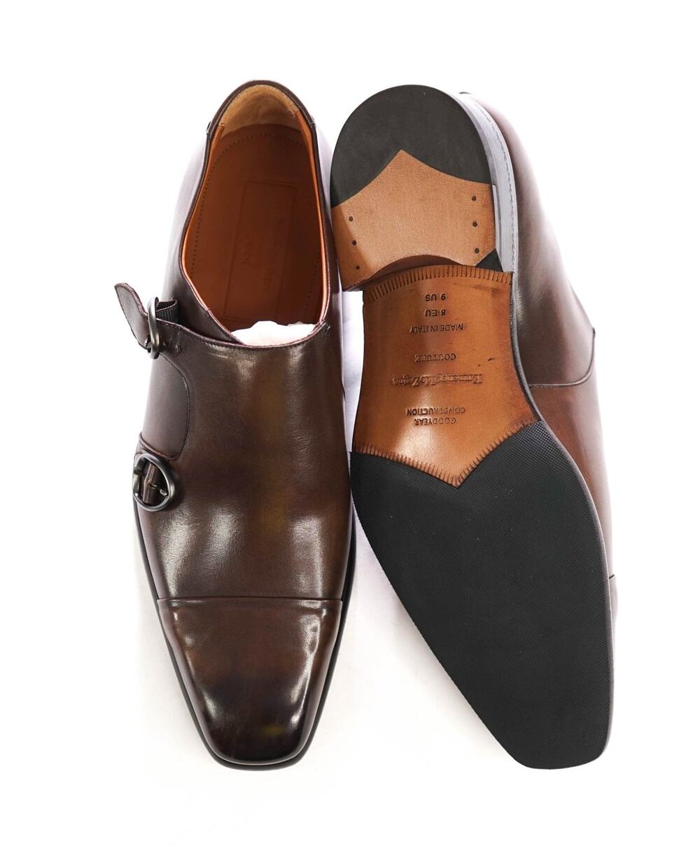 $1,195 ZEGNA - Brown GOODYEAR Monk Straps - US 9 (8UK)